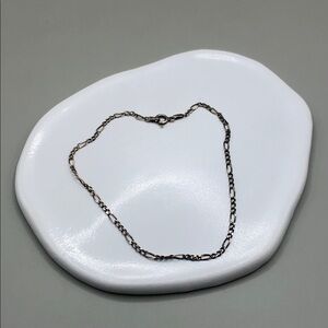 Vintage solid sterling silver 925 dainty chain anklet ankle bracelet Italy